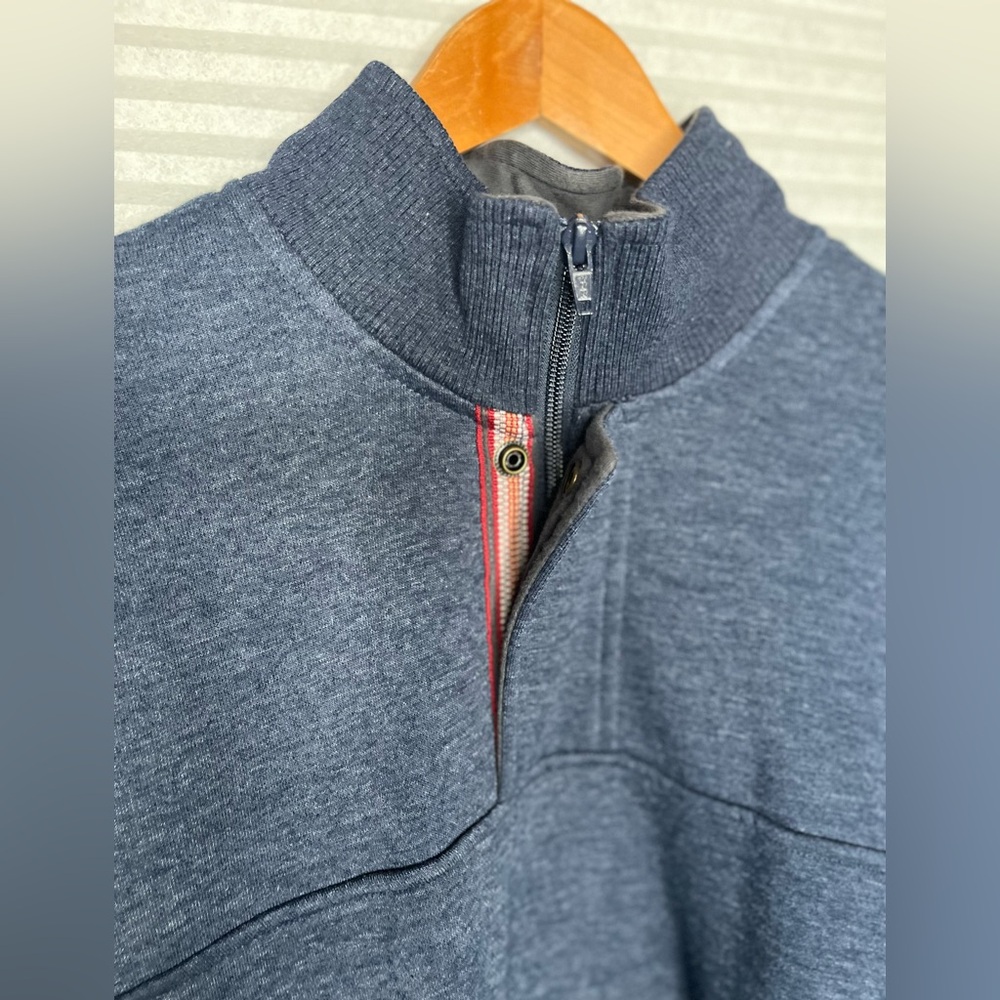 Orvis Men's Pullover Sweatshirt Fleece Lined Quarter Zip Outdoor Size L Blue - Picture 6 of 15